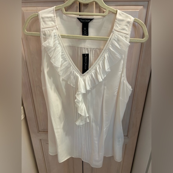 White House Black Market Tops - White House Black Market  Ruffle Front Shell Size XL New With Tags